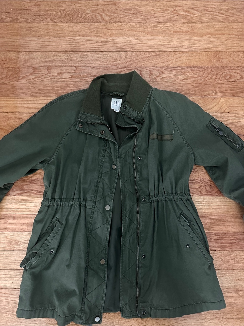 GAP Olive Green Utility Jacket with Drawstring Waist